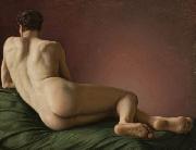 Aleksander Lesser Male Nude Lying. oil painting on canvas